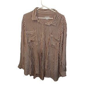 Ava & Viv Brown Striped Shirt